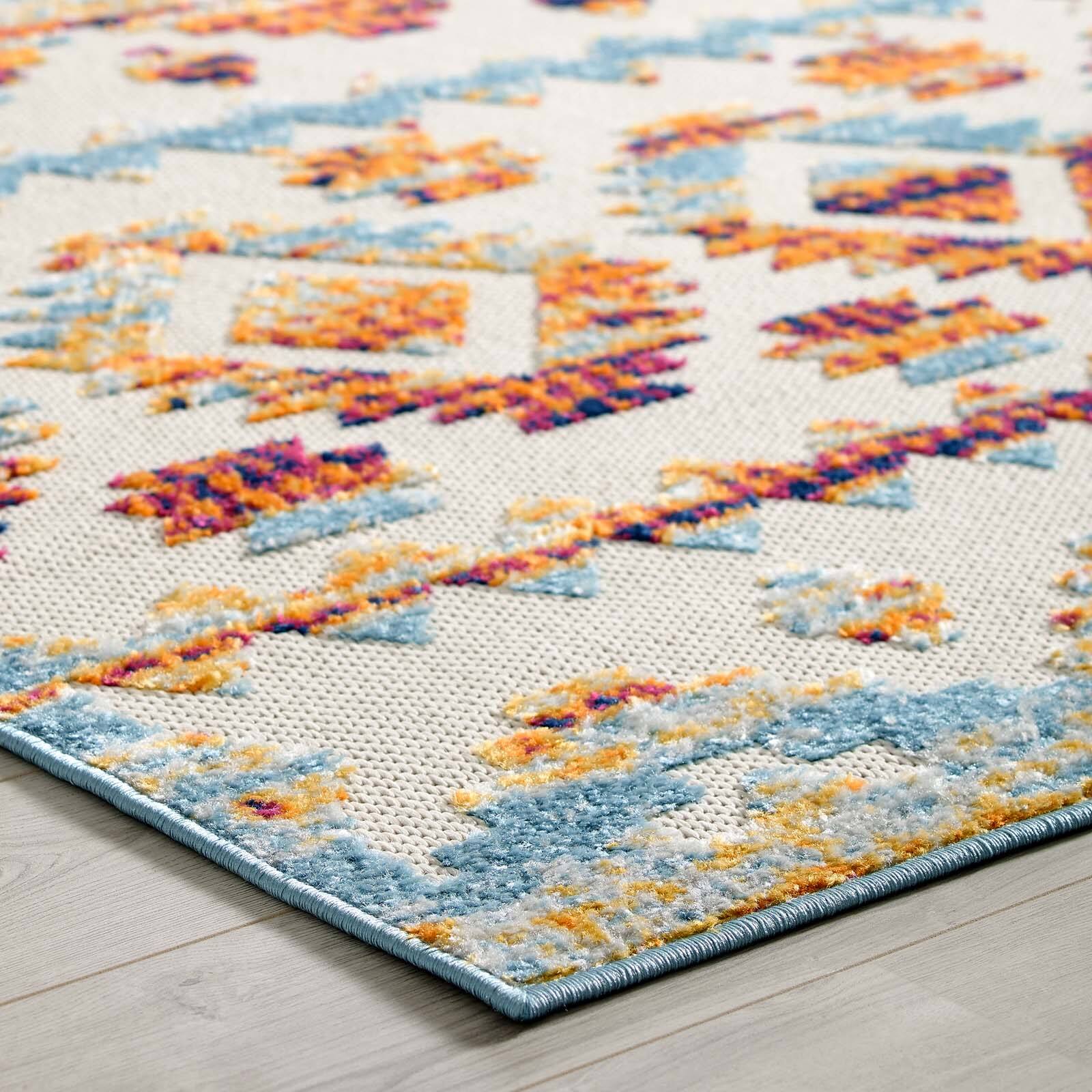 Alt View 2. Modway - Reflect Takara Abstract Diamond Moroccan Trellis Indoor and Outdoor Area Rug - Multicolored.