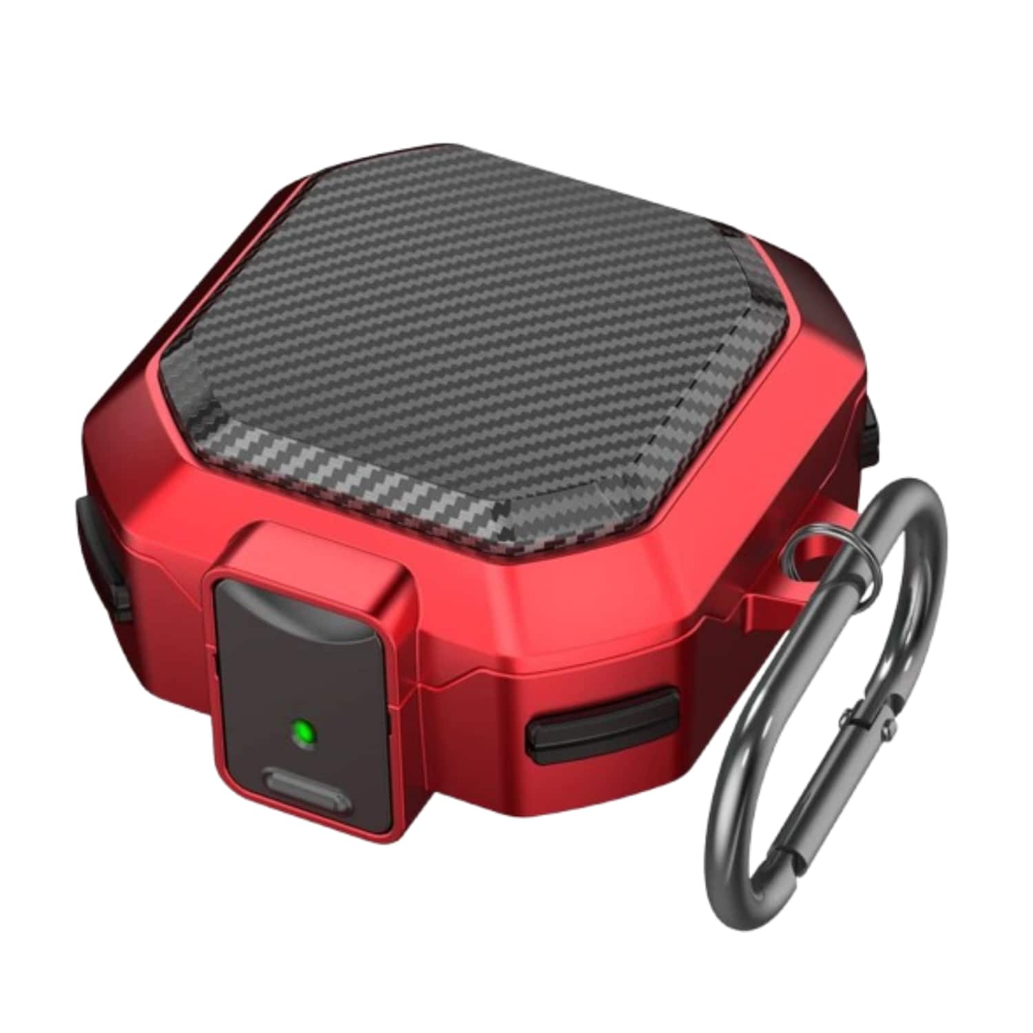 Stock Preferred - Case For Samsung Galaxy Buds FE / Buds2 Pro / Buds2 / Buds Pro / Buds Live - Red Black (carbon Fiber Pattern)
