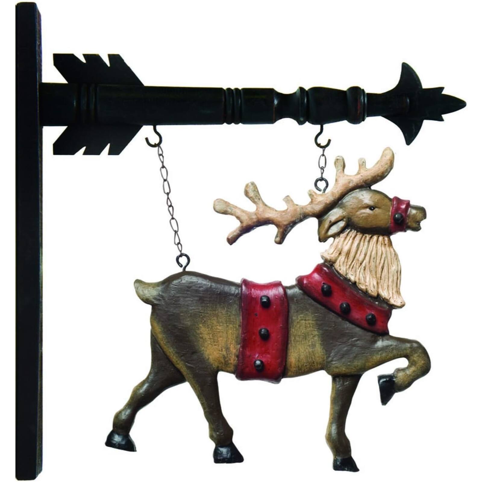 Angle. K&K Interiors - K&K Interiors Reindeer Christmas Arrow Replacement Sign 14 inch - Arrow Sold Separately - Brown.