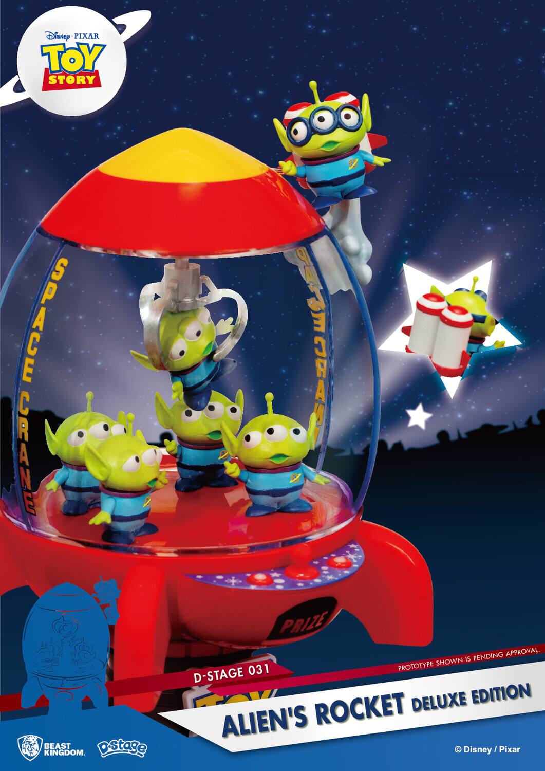 Disney PIXAR TOY STORY | CRANE GAME! & BEAST STAGE KINGDOM. PRIZE PENDING APPROVAL SHOWN IS 031 PROTOTYPE D-STAGE DELUXE EDITION ALIEN'S ROCKET. Disney / Pixar