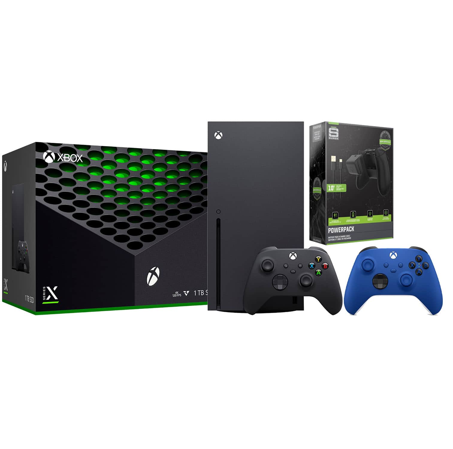 Xbox Series X 1TB Disc Console with Extra Controller and Battery Pack Bundle