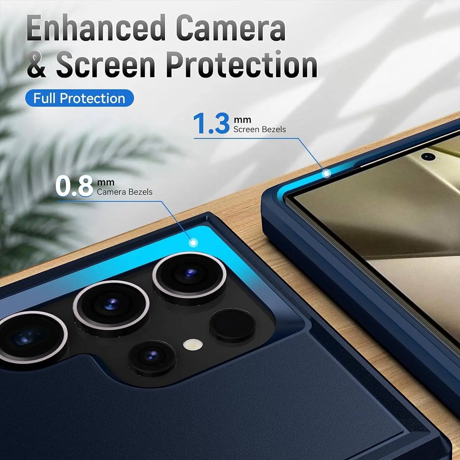 Enhanced Camera & Screen Protection  
Full Protection  
1.3 mm Screen Bezels  
0.8 mm Camera Bezels