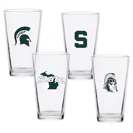 Indigo Falls - Michigan State Spartans 16oz. Collector Pint Glass Four-Set - Multicolor