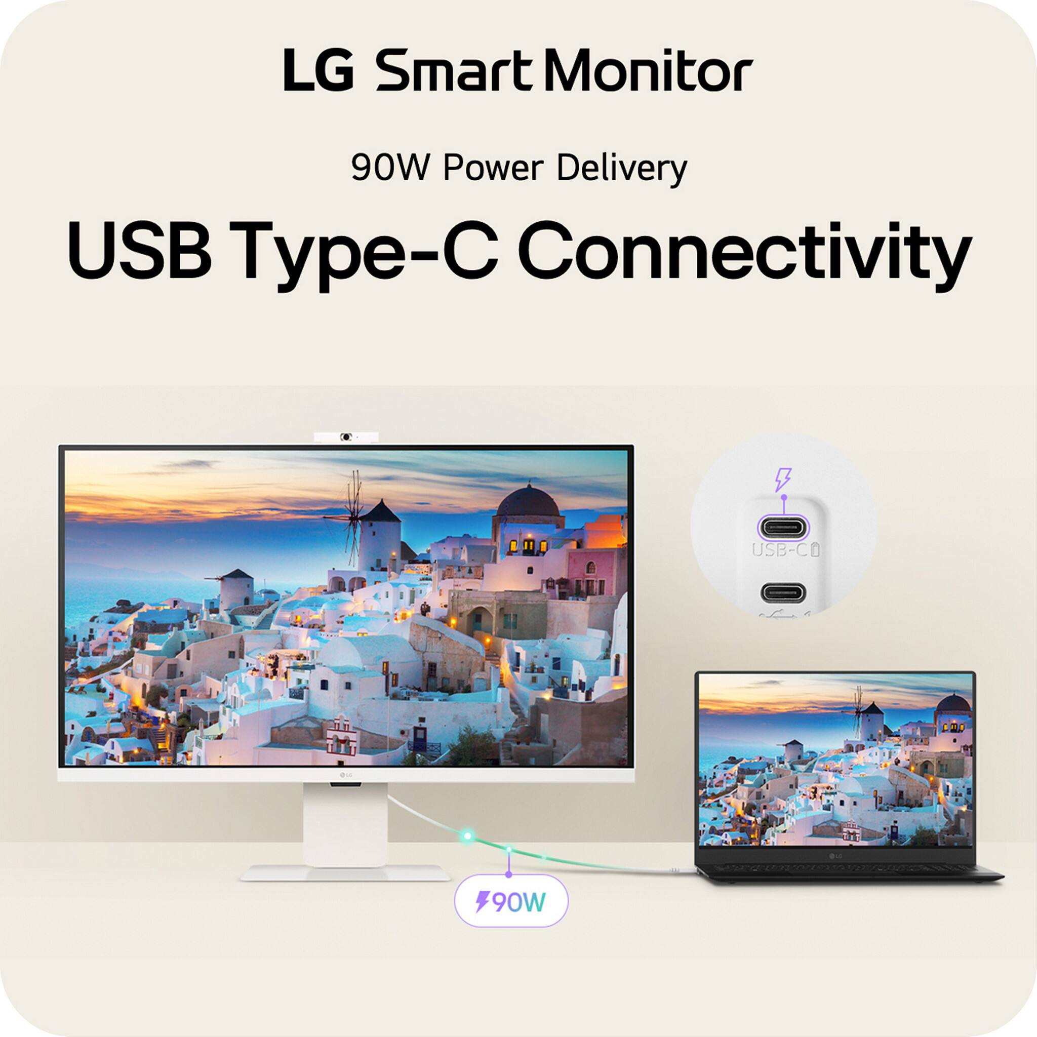 LG Smart Monitor
90W Power Delivery
USB Type-C Connectivity