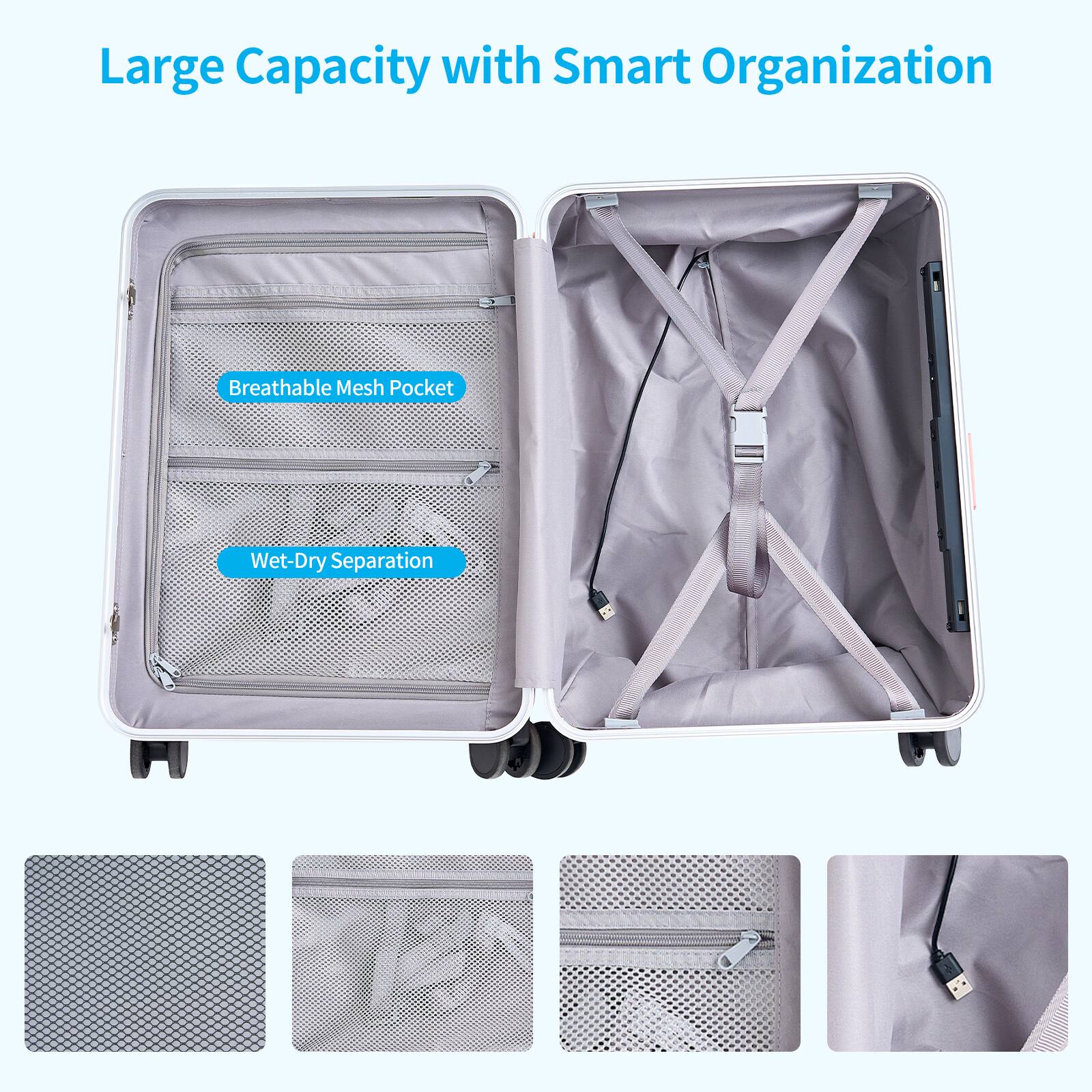 Large Capacity with Smart Organization  
Breathable Mesh Pocket  
Wet-Dry Separation