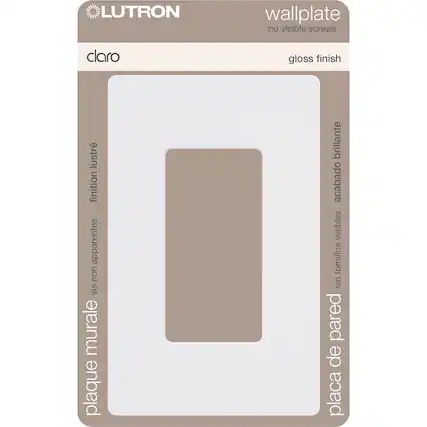 LUTRON wallplate
no visible screws
claro
gloss finish
plaque murale
vis non apparentes
finition lustrée
placa de pared
sin tornillos visibles
acabado brillante