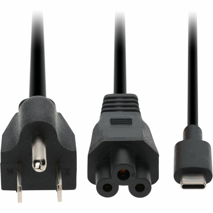 Alt View 1. AddOn - AddOn HP 1MZ01AAABA Compatible USB 3.1 (C) Male to NEMA 5-15P Male 45W 15V at 3A Black USB-C Laptop Power Adapter and - Black.