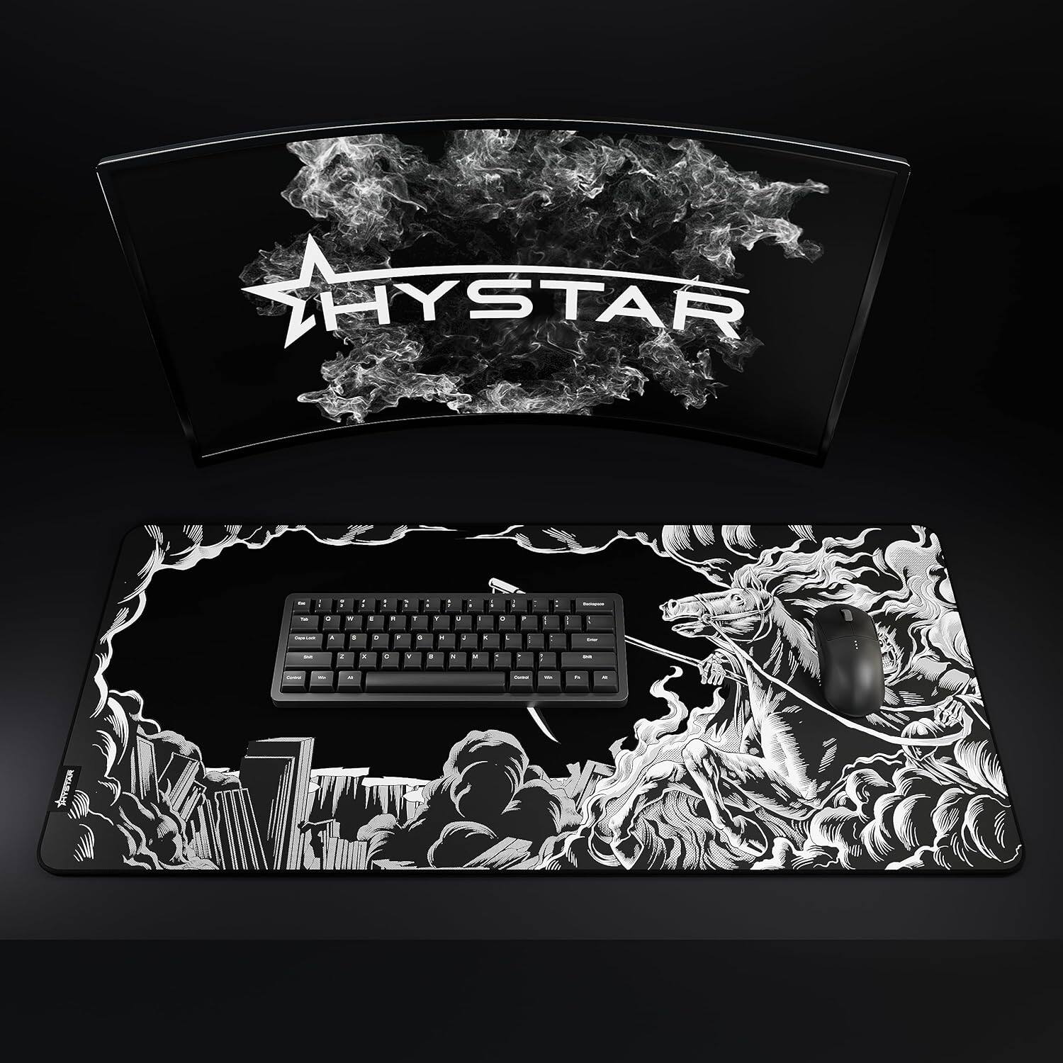 Alt View 5. Hystar - Extended Gaming Mouse Pad | XXL 36" x 16" | 5mm Thick Desk Mat, Waterproof Surface, Smooth Polyester, and Rubber Base - Death.