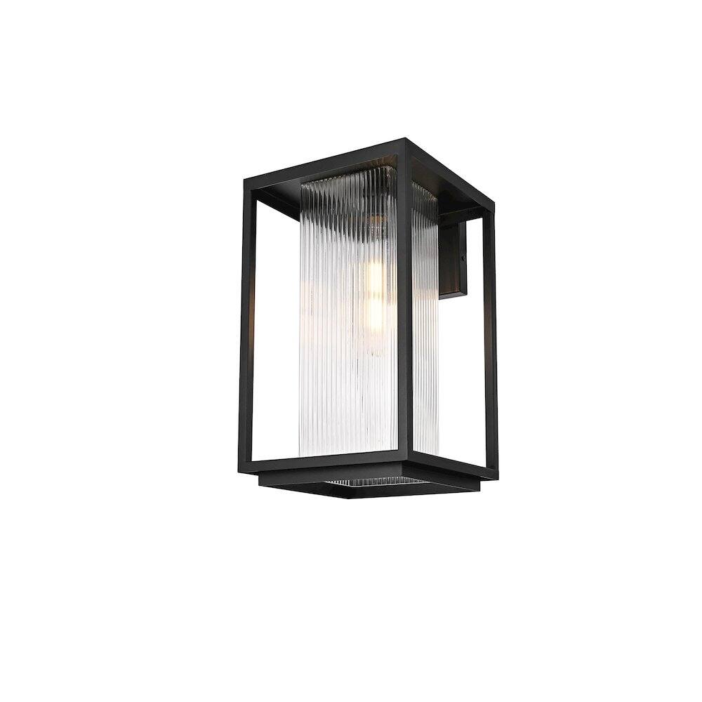 Left. Elegant Lighting - Ludlow 10 Inch Outdoor Wall Sconce In Black - Black.