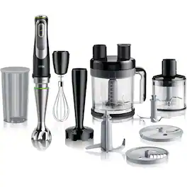Braun - MultiQuick 9 1200W 3-Speed Hand Blender with Electric Handheld Mixer, Food Processor & Food Chopper - Black