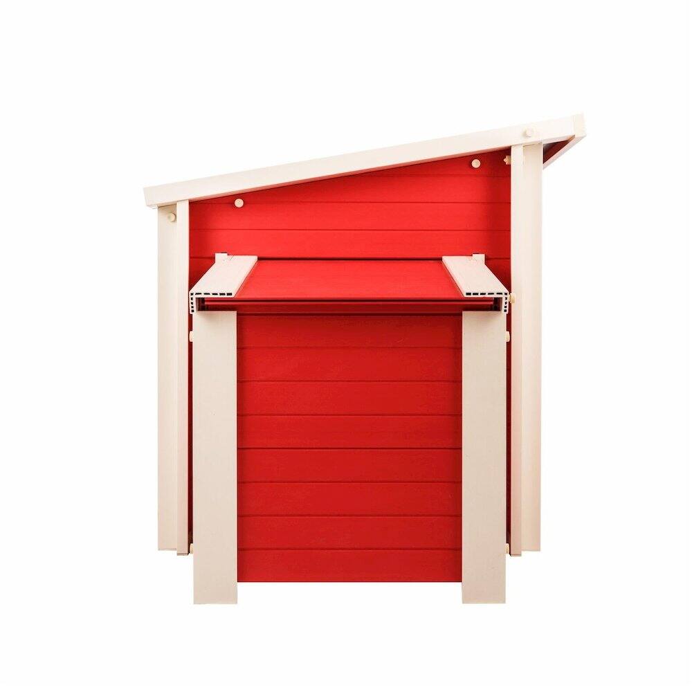 Left. New Age Pet - ECOFLEX Fontana Chicken Barn in Red - Red.