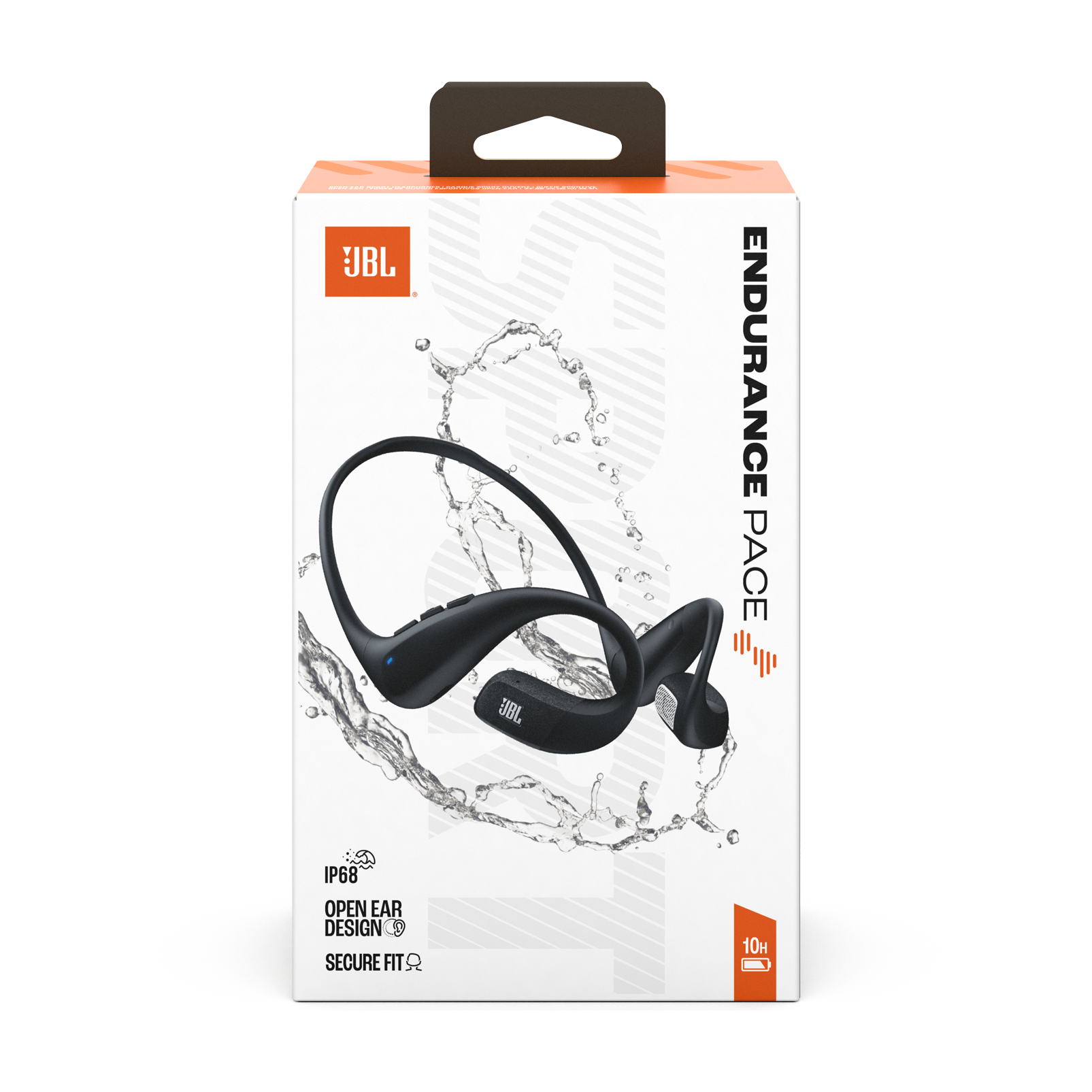 100 CHICK IT  
SODIETRE BOANTICIONALES JBL UBL  
ENDURANCE PACE  
IP68 OPEN EAR DESIGN SECURE FIT  
10H