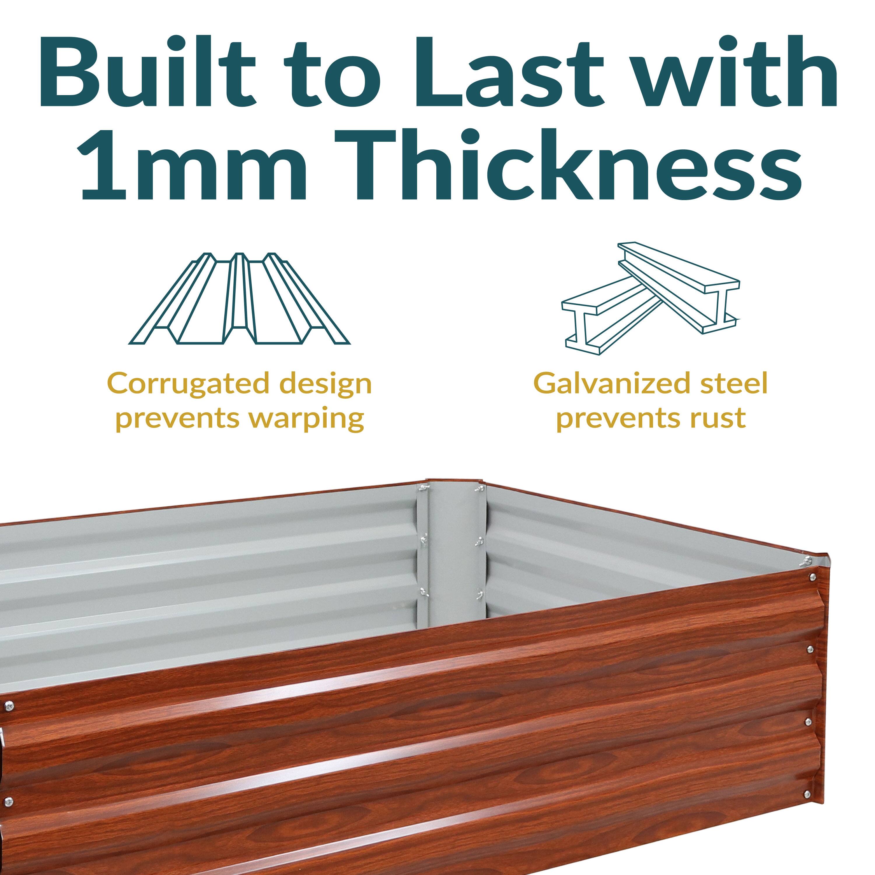 Built to Last with 1mm Thickness

- Corrugated design prevents warping
- Galvanized steel prevents rust