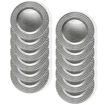 Front. American Atelier - Silver Linear Charger Plate Set- 12 Pieces - Silver.