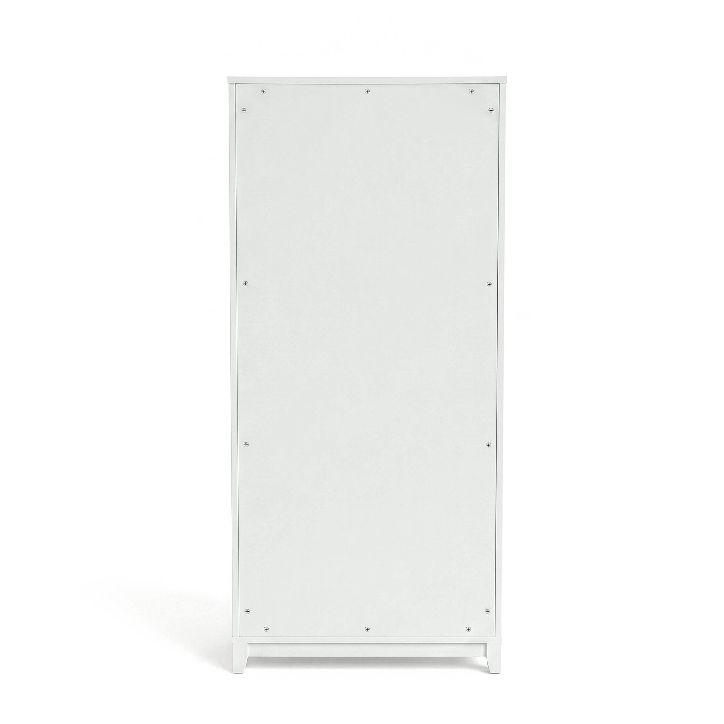 Alt View 10. Martha Stewart - Bedford Modular Tall Storage Cabinet with Soft-Close Glass Doors and Hardware, 4 Adjustable Shelves - White Frame/Gold Hardware.