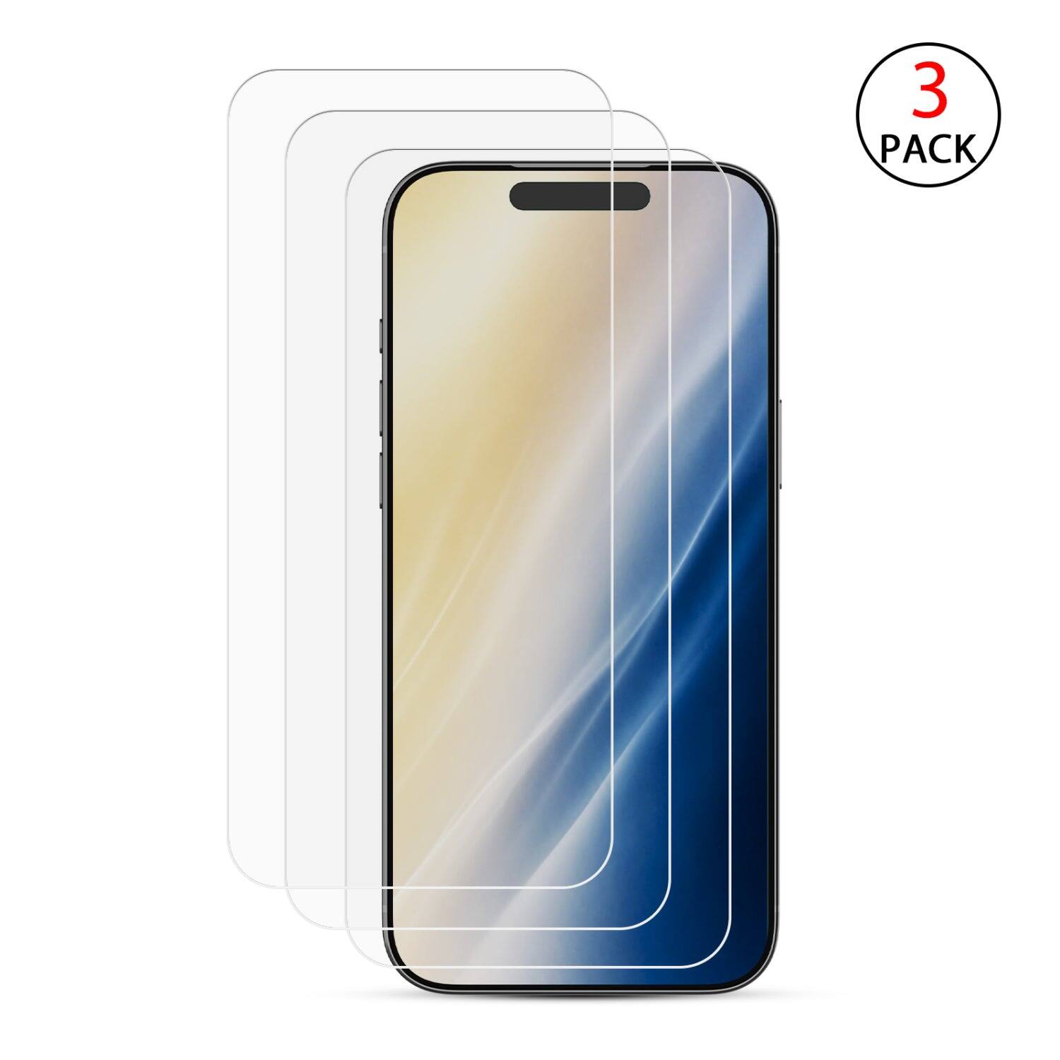 Front. Mybat Pro - MyBat Pro Tempered Glass Screen Protector (2.5D)(3-pack) for Apple iPhone 18 Pro Max / 17 Pro Max  - Clear.