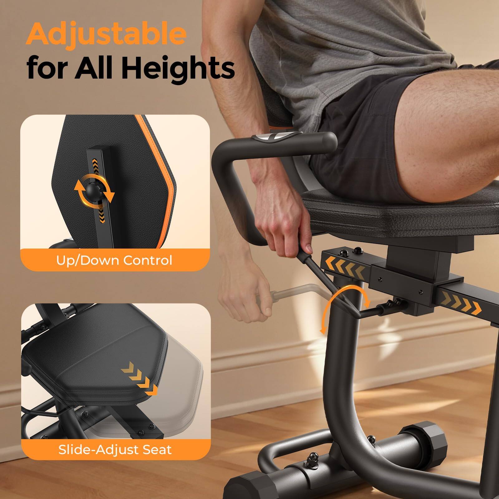 Adjustable for All Heights  
Up/Down Control  
Slide-Adjust Seat