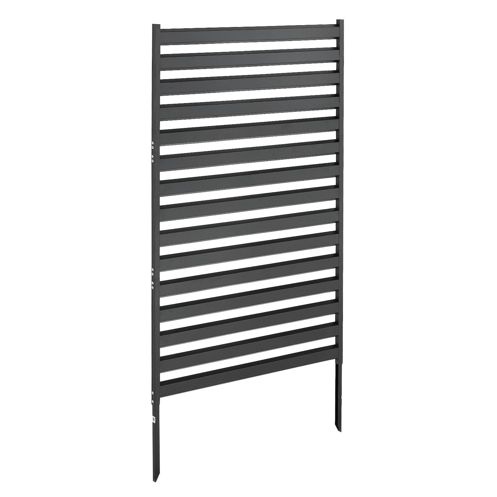 Alt View 5. VEVOR - Metal Privacy Screen, 38" W x 60" H Freestanding Modern Privacy Fence, Garden Divider Panel with Extended Ground Stakes - Black.