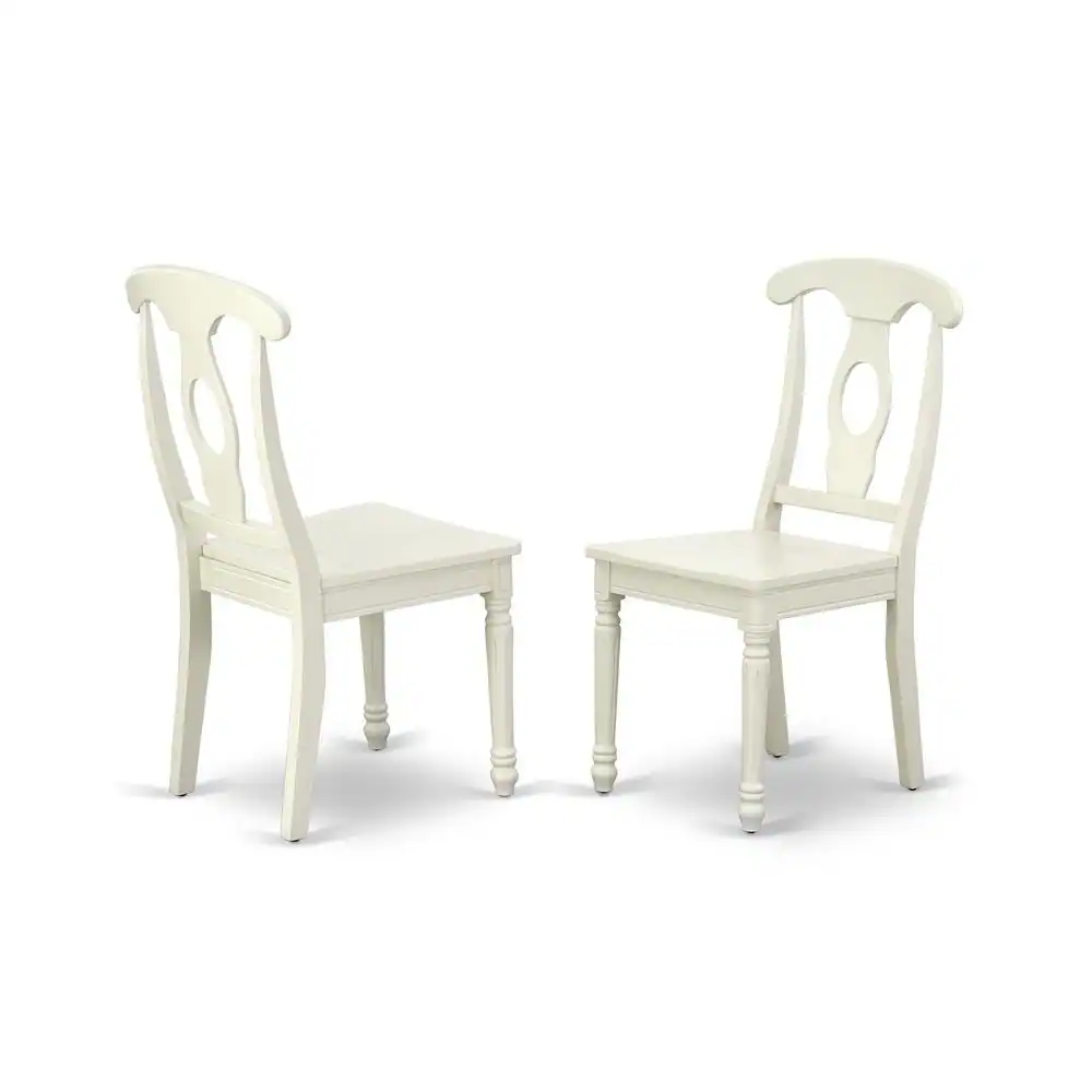Left. FurniFact - White Dining Chair - Brown.