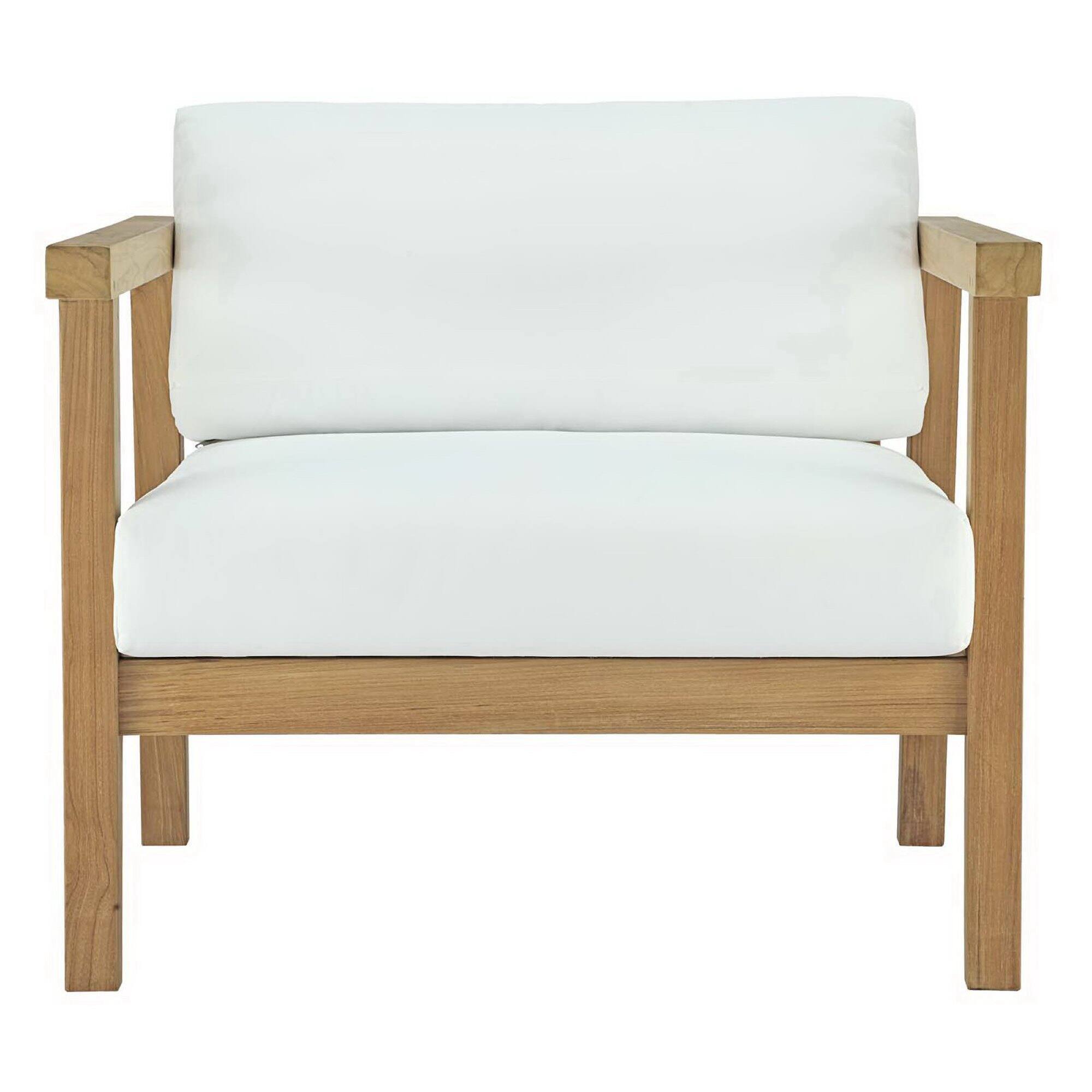 Alt View 1. Modway - Bayport Outdoor Patio Teak Armchair by Modway - Natural White.