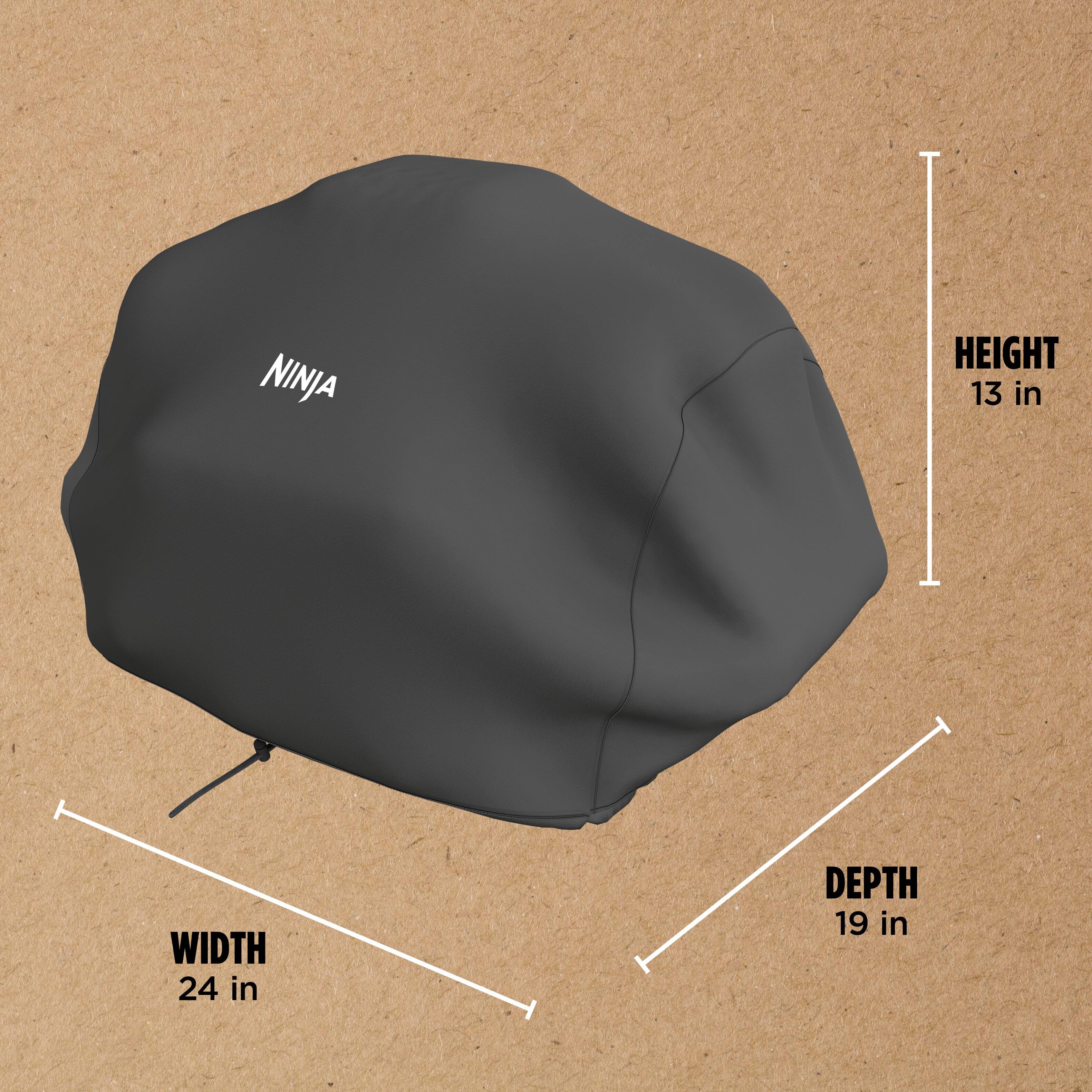 Left. Ninja - Woodfire Premium Grill Outdoor Grill Cover, Compatible with OG700 Series - Black.
