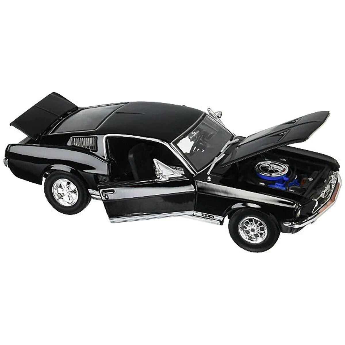 Left. Maisto - 1967 Ford Mustang GTA Fastback Black "Special Edition" 1/18 Diecast Model Car by Maisto - Black.