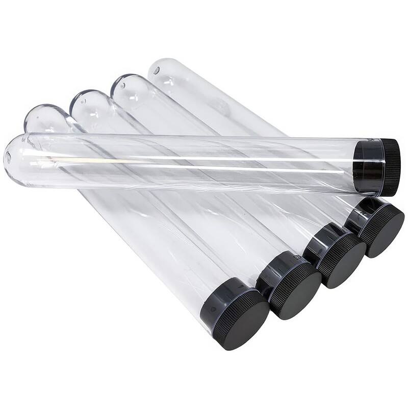 Angle. Prestige - 25 Pack Acrylic Cigar Tube (Round Bottom) - None.