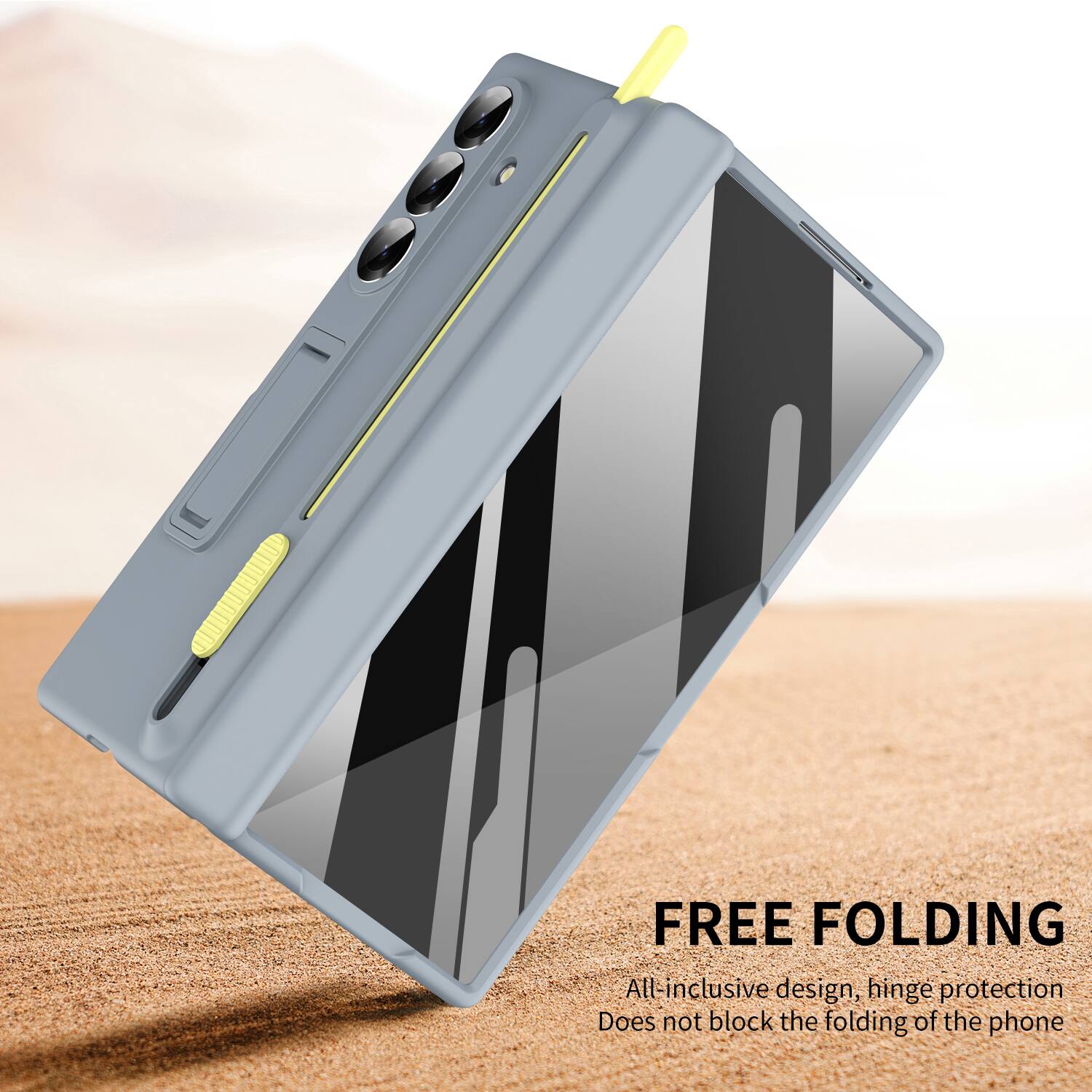 FREE FOLDING  
All-inclusive design, hinge protection  
Does not block the folding of the phone