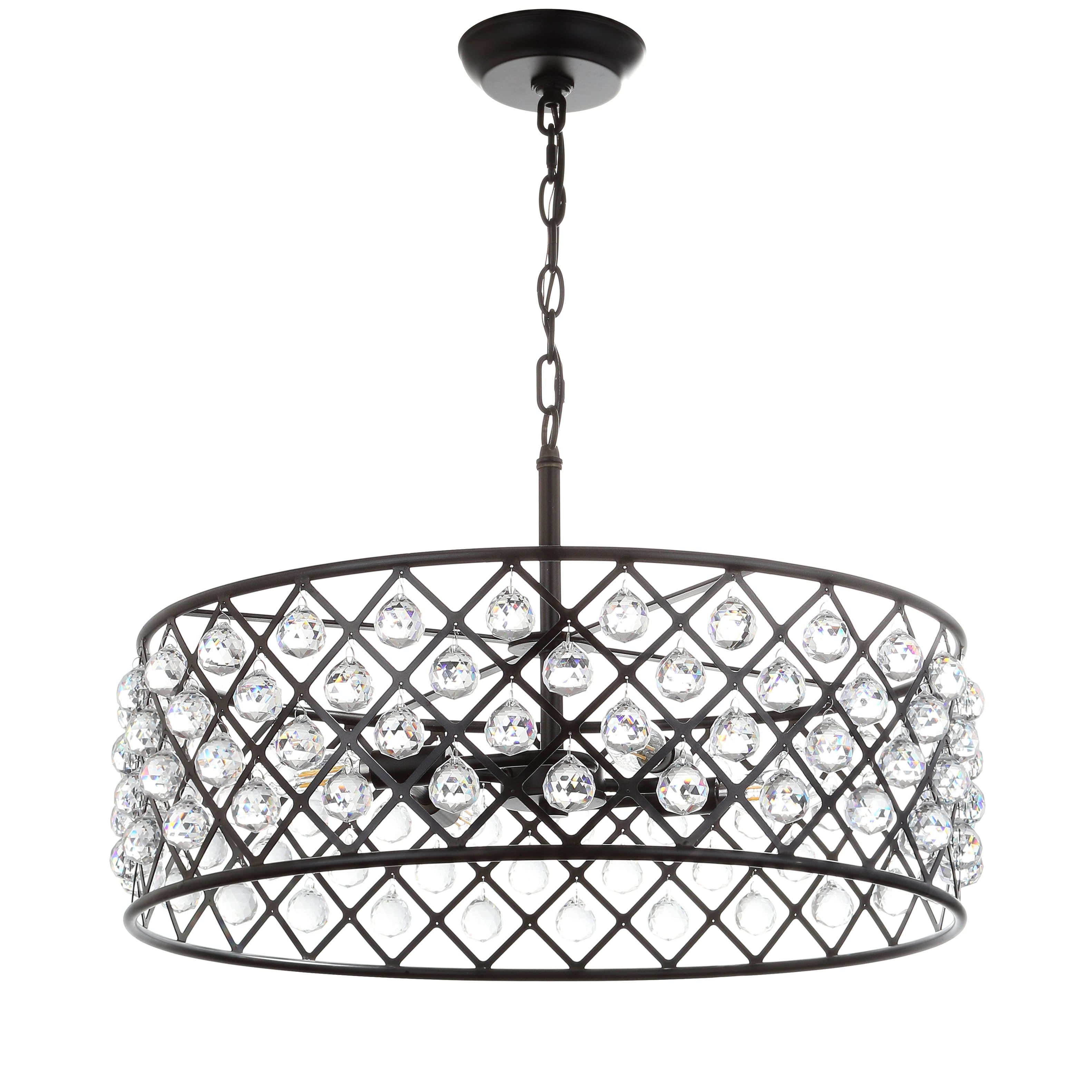 "Jonathan Y - Gabrielle 23"" Crystal/Metal LED Pendant - Oil-Rubbed Bronze" price history on PriceWatchPro