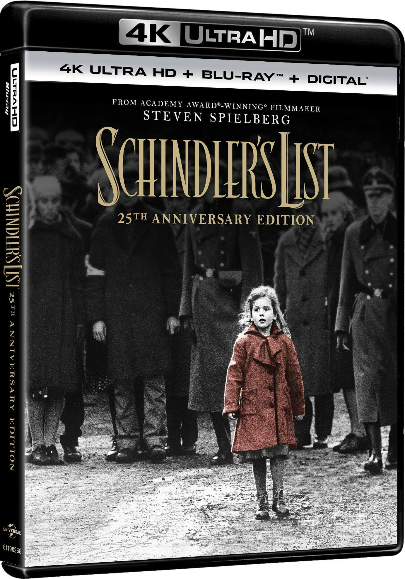 Angle. Schindler's List (25th Anniversary Edition)   - 4K Blu-Ray.
