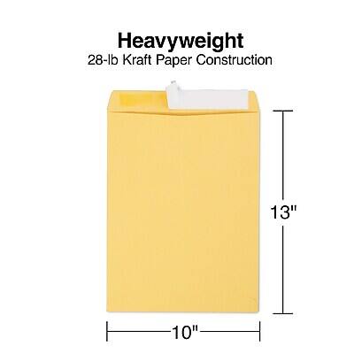 Heavyweight  
28-lb Kraft Paper Construction  
13" x 10"