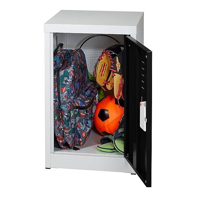 Angle. AdirOffice - Storage Locker 629-Series 24" H 1-Tier Steel Locker with Digital Lock - Black.