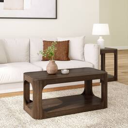Plank+Beam - Forma Rectangular Coffee Table with Shelf (40in x 20in / 1020mm x 510mm) - Walnut