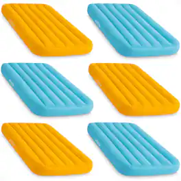 Intex - Cozy Kidz Bright & Fun-Colored Inflatable Air Bed w/ Carry Bag (6 Pack) - Blue or orange