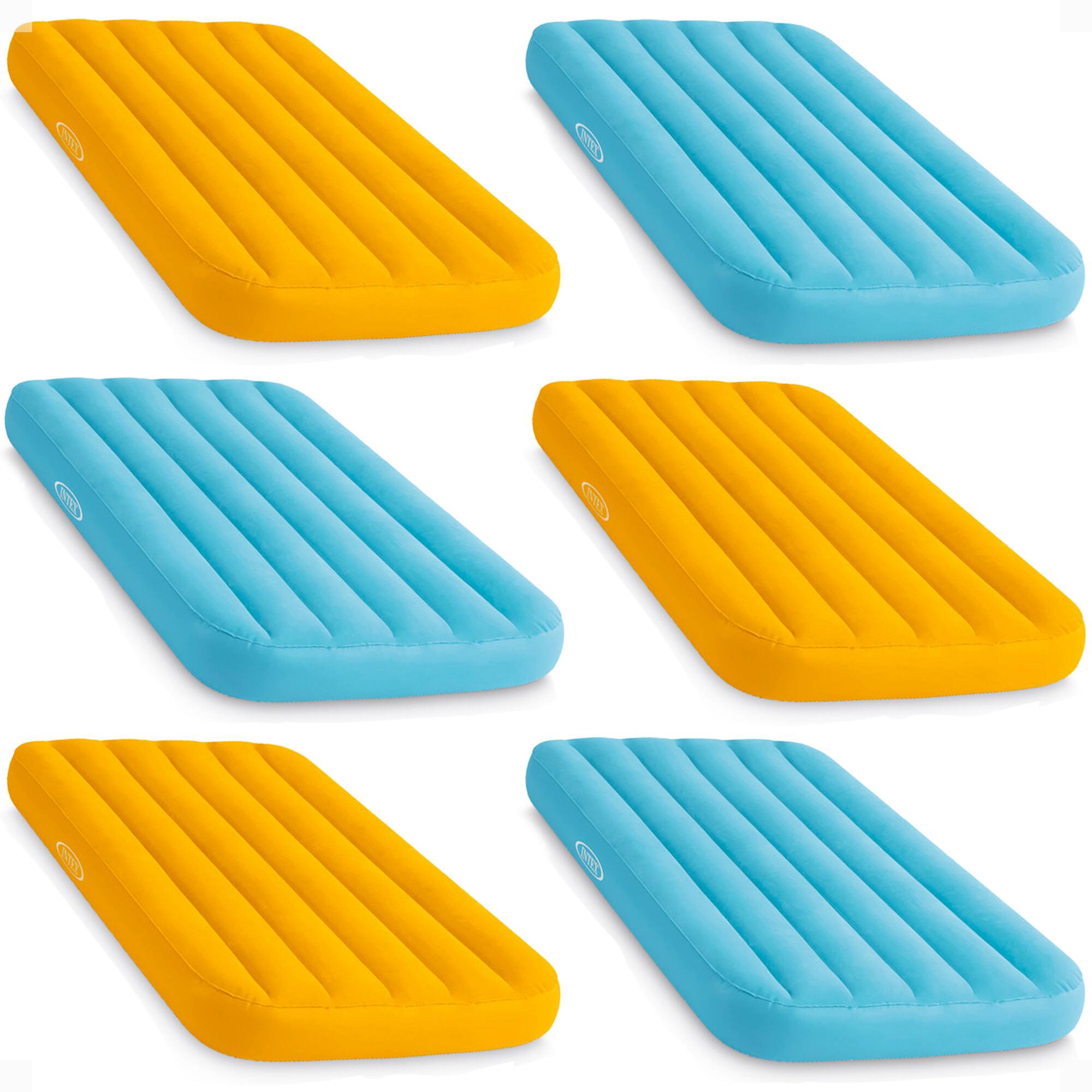 Intex - Cozy Kidz Bright & Fun-Colored Inflatable Air Bed w/ Carry Bag (6 Pack) - Blue or orange