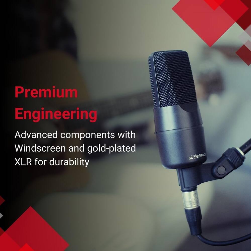 Premium Engineering

Advanced components with Windscreen and gold-plated XLR for durability

SE Electronics