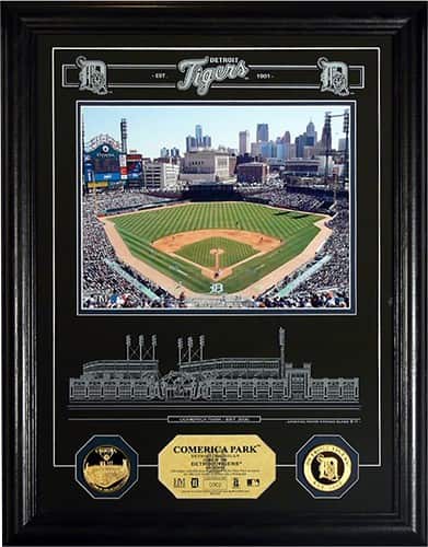 Front Standard. Highland Mint - Detroit Tigers Stadium Etched Glass Panel.