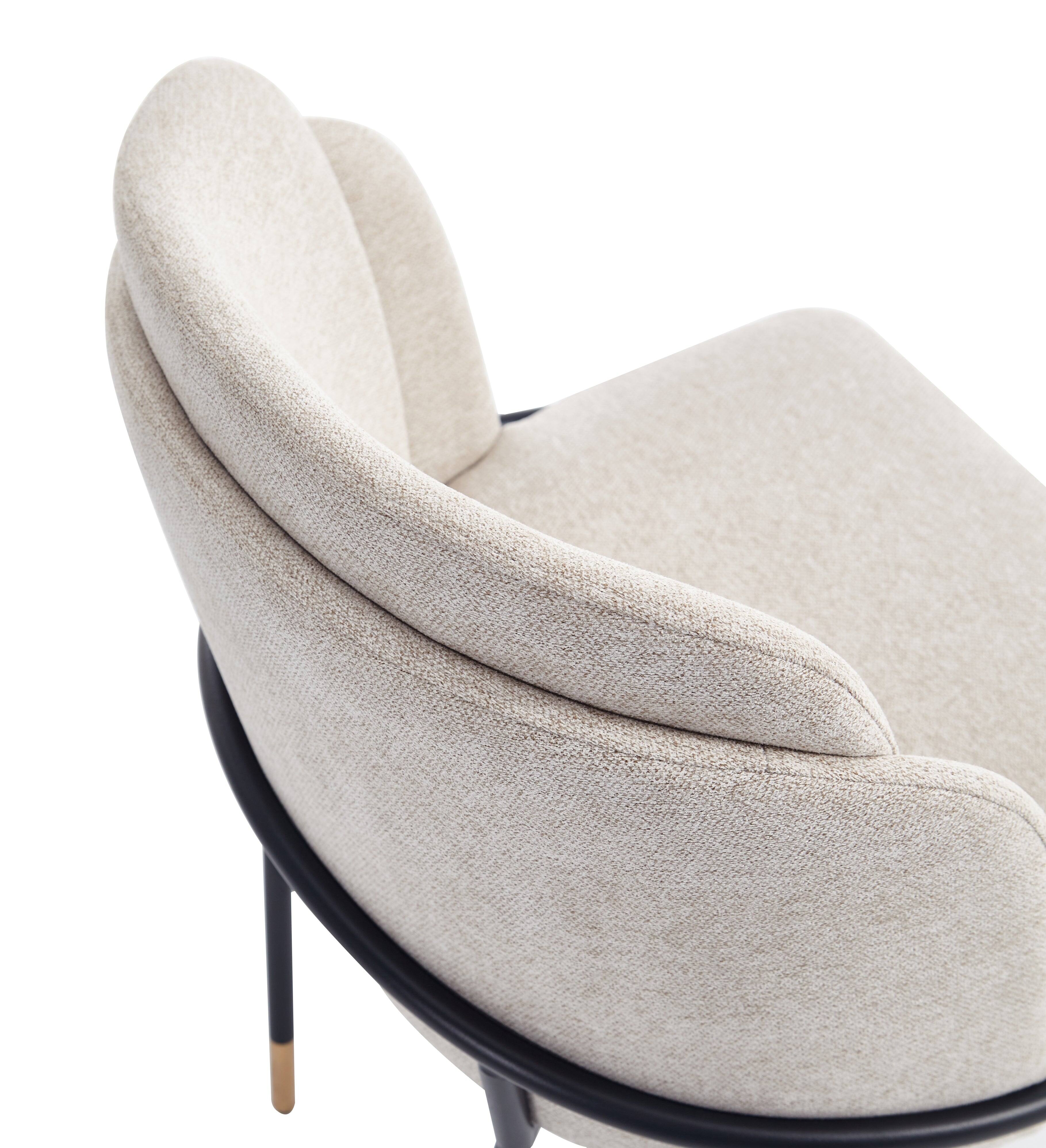 Alt View 4. Manhattan Comfort - Flor Modern Metal Twill Weave Dining Chair - Wheat.