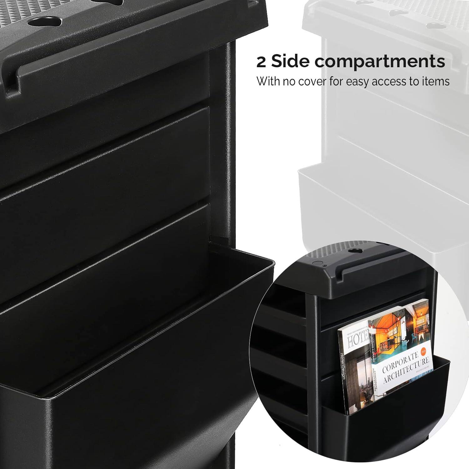 2 Side compartments  
With no cover for easy access to items  

HOTEL  
CORPORATE ARCHITECTURE