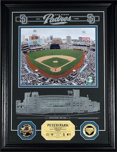 Front Standard. Highland Mint - San Diego Padres Stadium Etched Glass Panel.