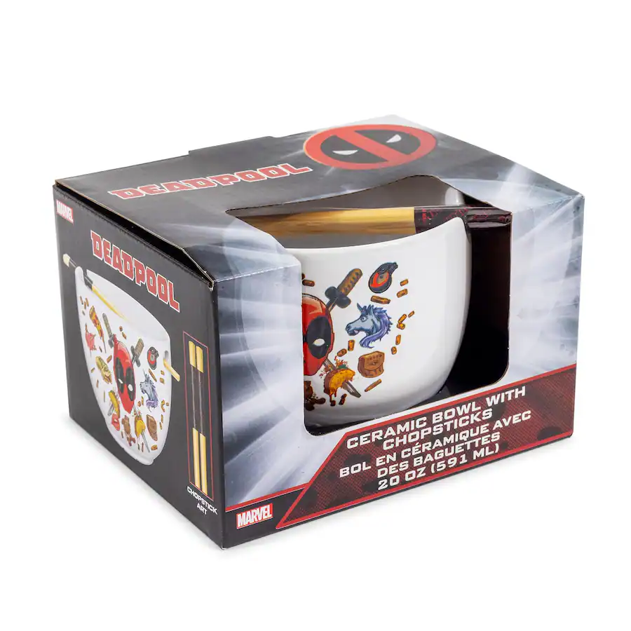 Deadpool Stool Marvel Deadpool Icons 20 Ounce Ramen Bowl and Chopstick Set White ...