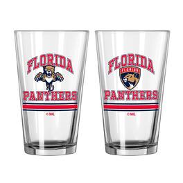 Logo Brands - Florida Panthers 16oz. Pint Glass Two Pack - Multicolor