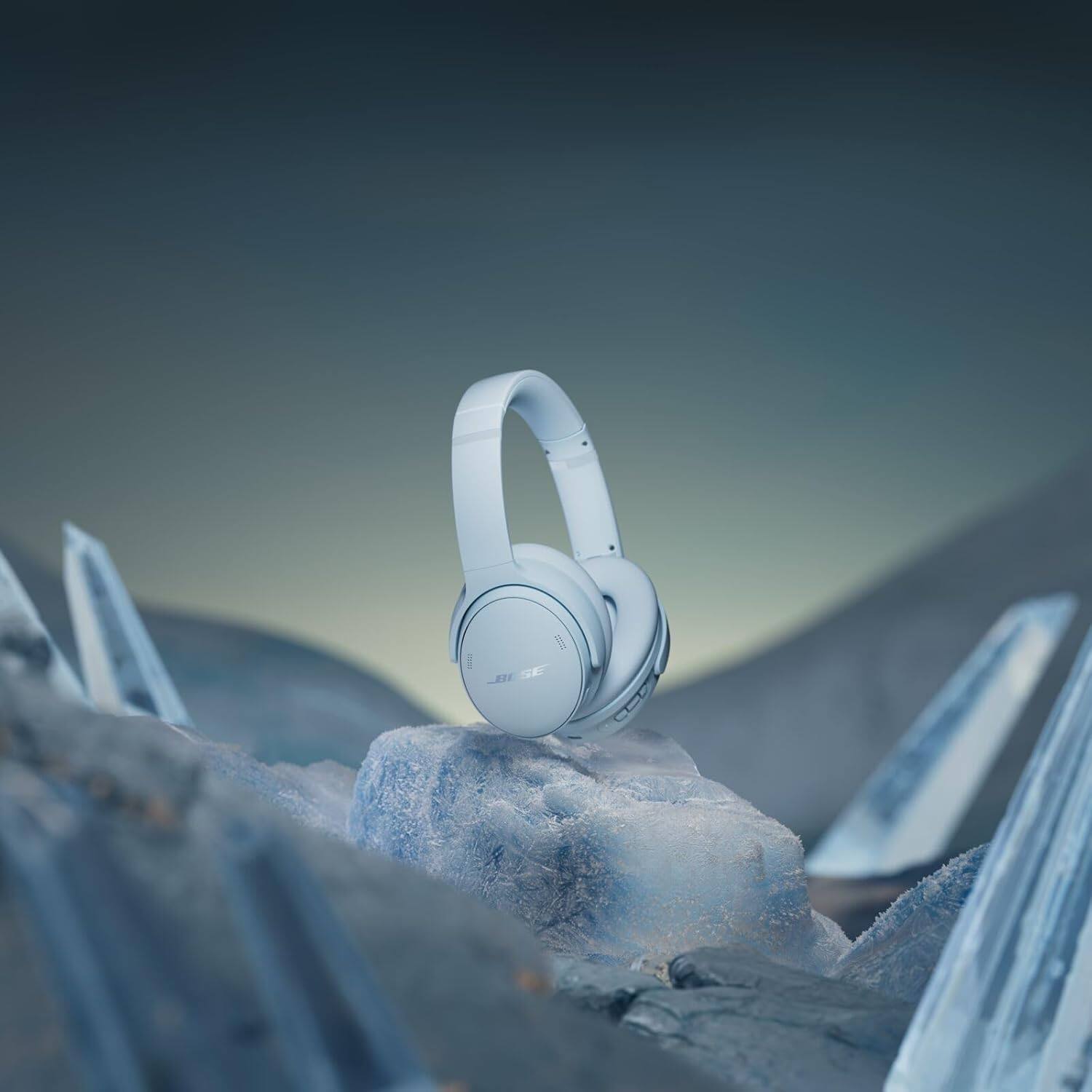 Alt View 1. Bose - Bose QuietComfort Headphones Bundle with Fast Charger - Wireless Bluetooth Over-Ear Noise Cancelling (Ice Blue) - Ice Blue.