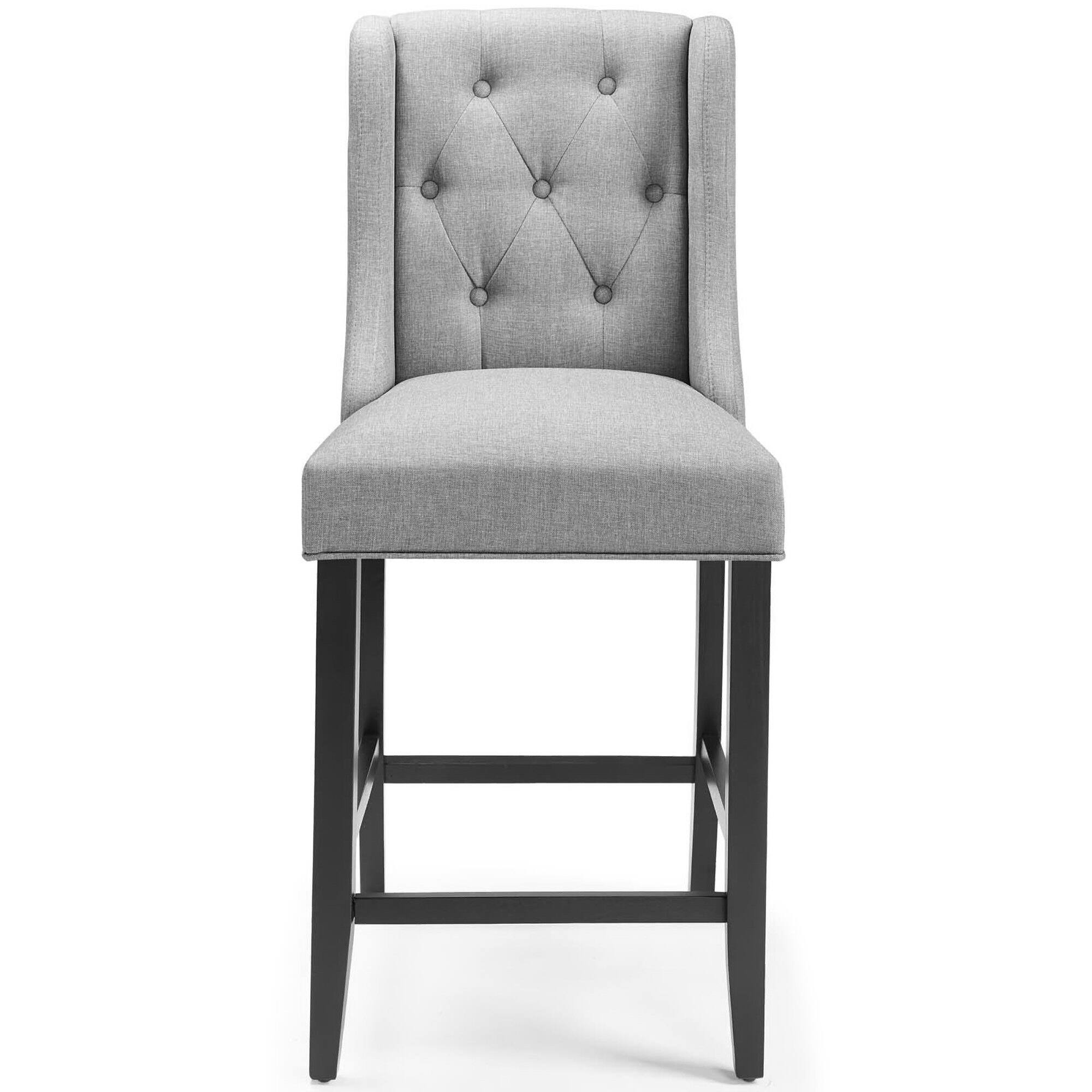 Back. Modway - Baronet Tufted Button Upholstered Fabric Counter Stool by Modway - Gray.