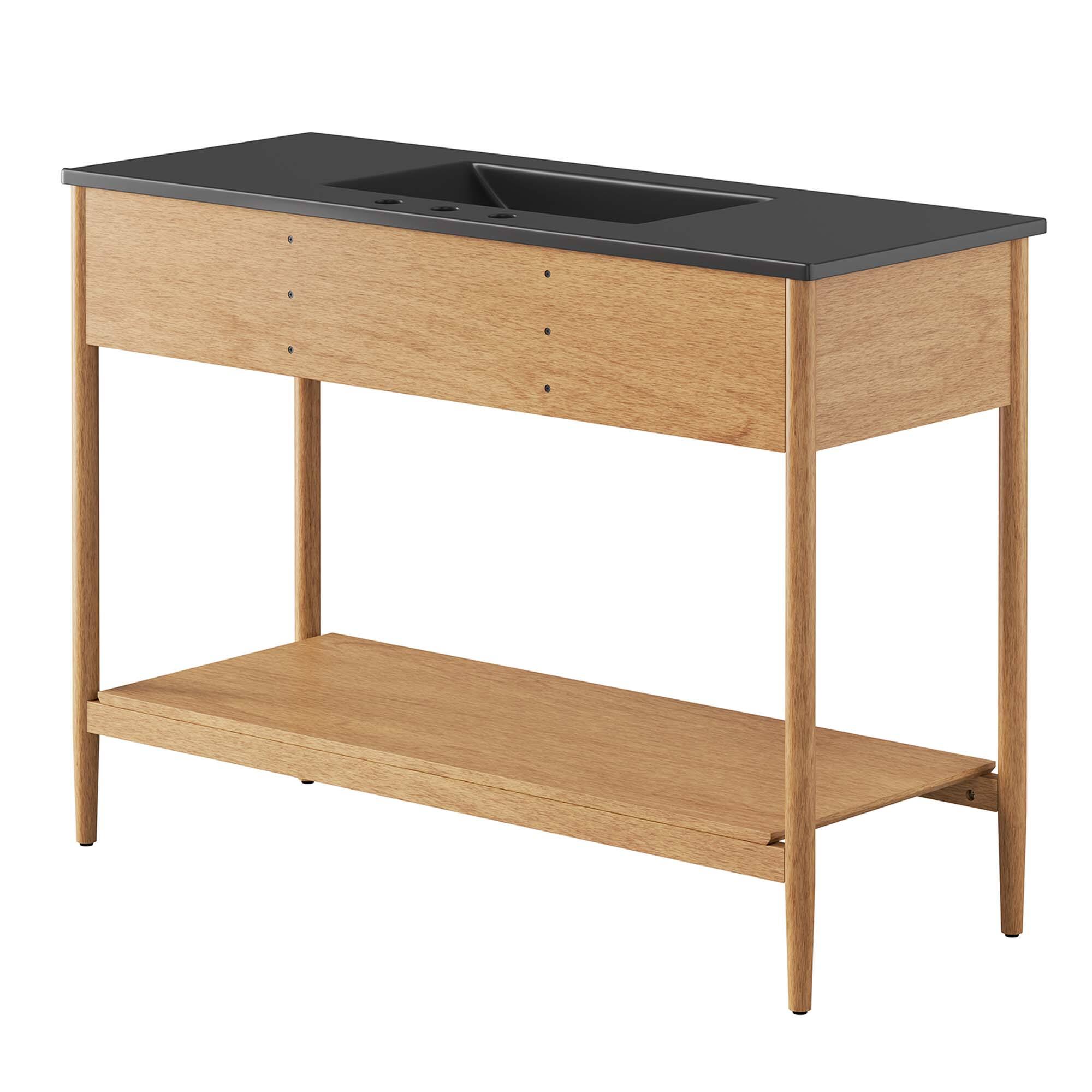 Alt View 4. Modway - Zaire Bathroom Vanity Basin Included by Modway - Natural Black.