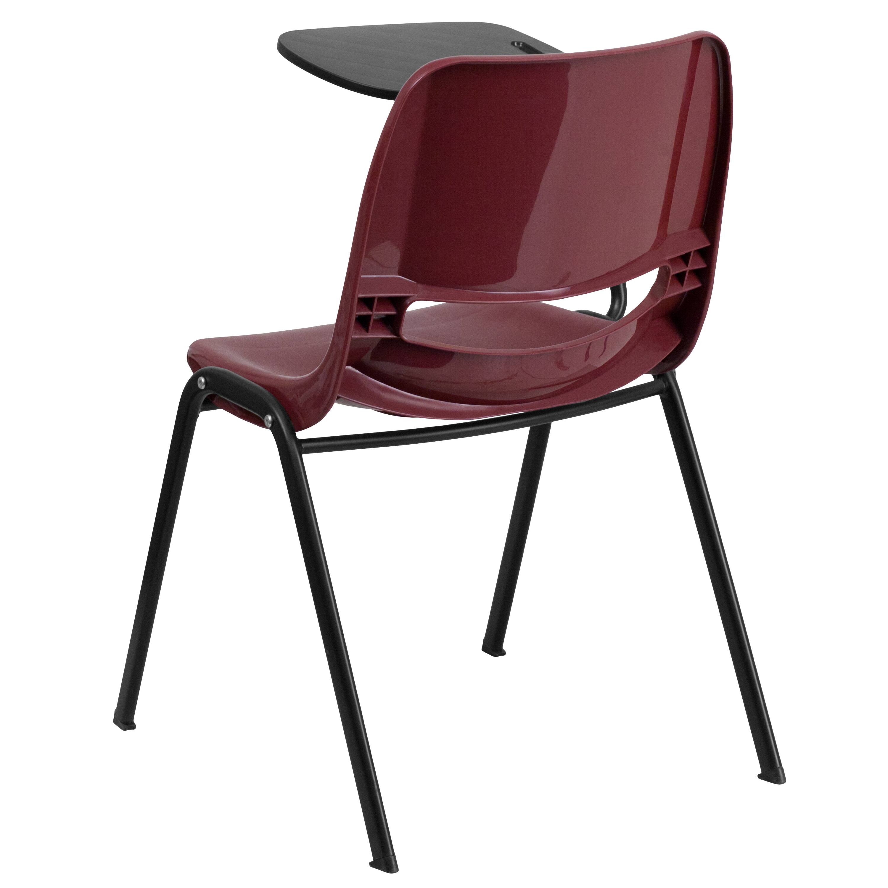 Alt View 5. Emma + Oliver - Ergonomic Shell Chair with Right Handed Flip-Up Tablet - Tablet Arm Desk - Burgundy.