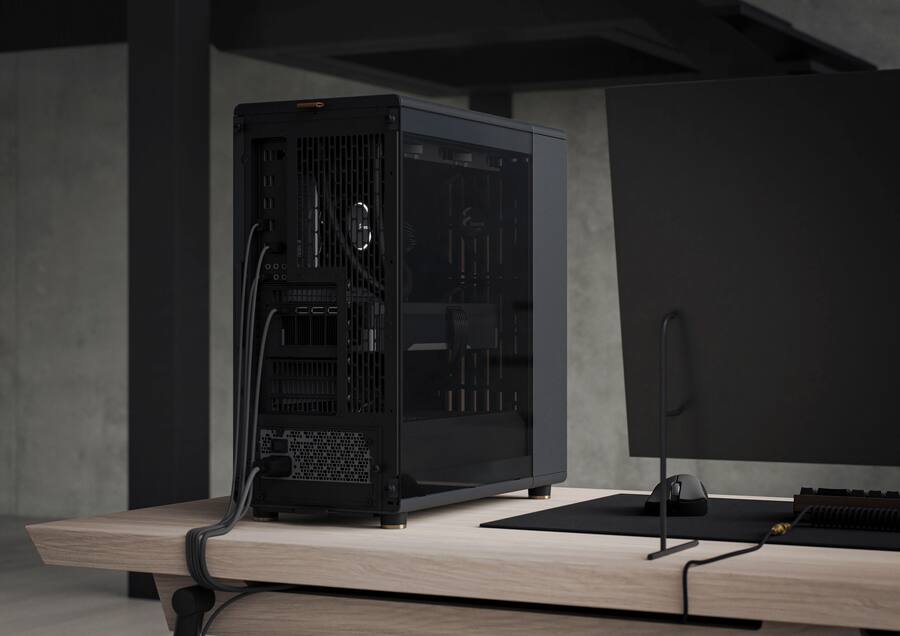 Fractal Design North Charcoal Black Chassis with Walnut Front and Fractal Design North Charcoal Black Chassis with Walnut Front and