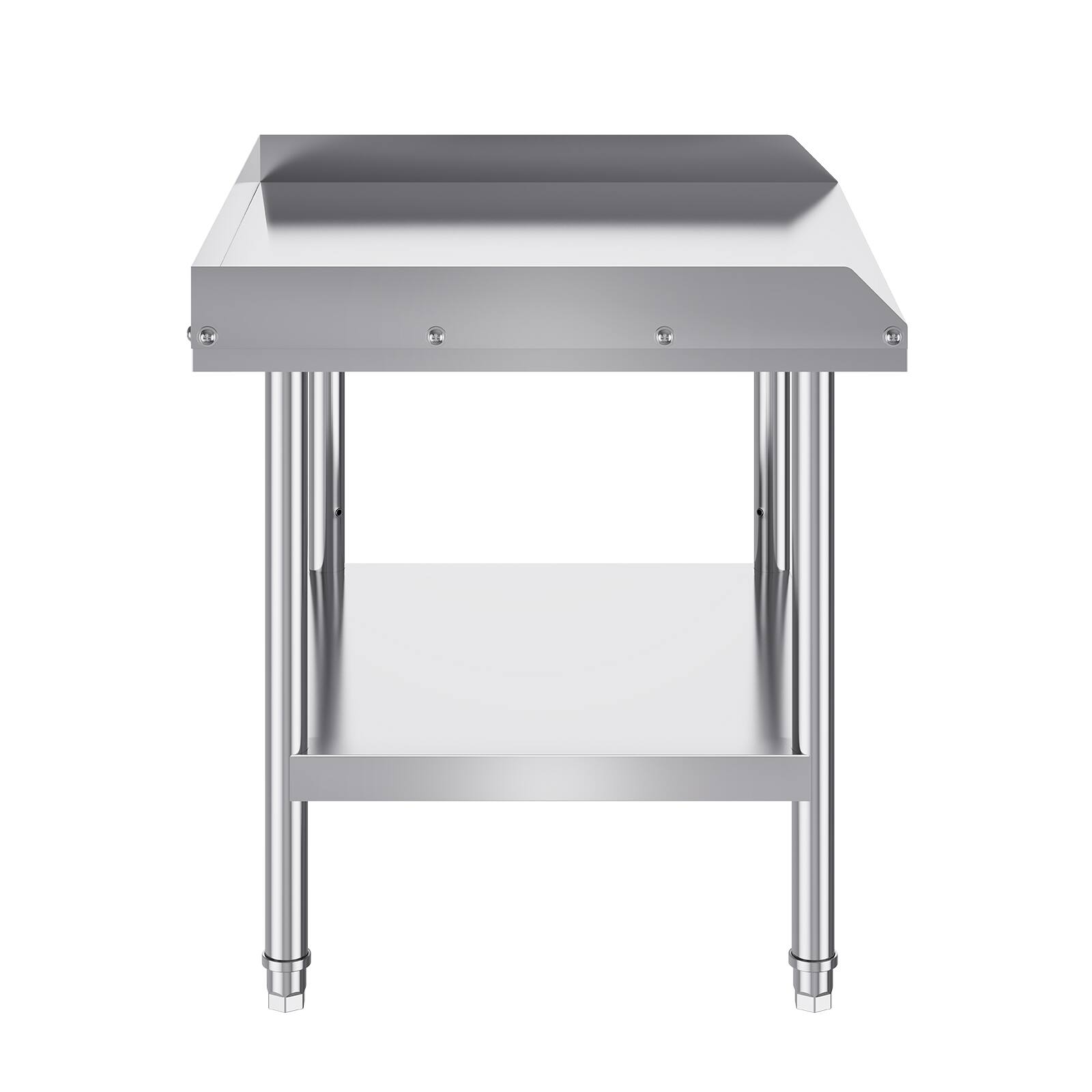 Alt View 5. VEVOR - Stainless Steel Work Table, 24x28x26 Inch Commercial Food Prep Worktable, 3-Sided Backsplash Heavy Duty Prep Worktable - Silver.