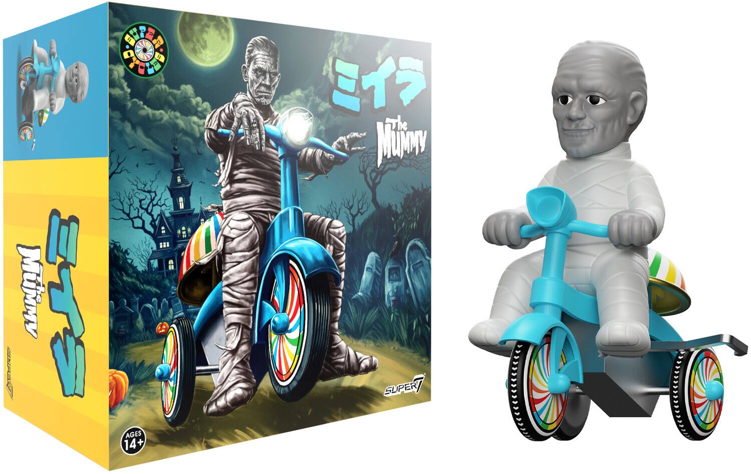 Super7 - Universal Monsters Super Cycles - The Mummy (Light Grey w/ Blue Trike) - COLLECTIBLES