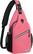 Front. mosiso - Sling Backpack Multipurpose Crossbody Shoulder Bag Travel Hiking Daypack - Live Coral.